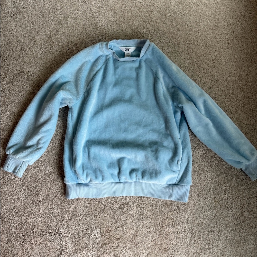 Athleta Light Blue Girls Fleece Sweatshirt